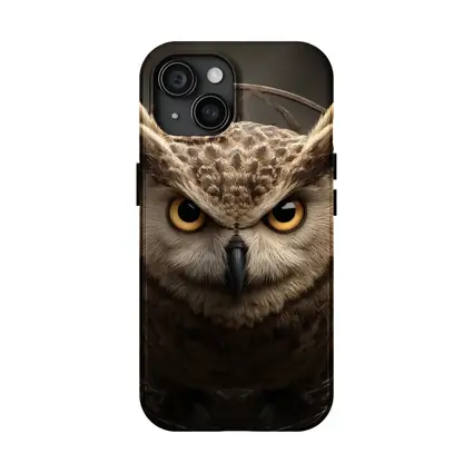 Great Horned Owl Wings Spread Dark Background