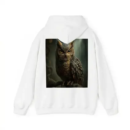 Great Horned Owl Perched Dark Forest