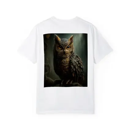 Great Horned Owl Perched Dark Forest