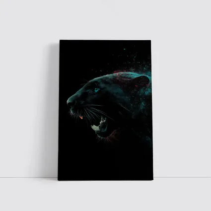 Black Panther Roaring Dark Cosmic Background