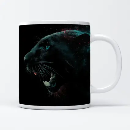 Black Panther Roaring Dark Cosmic Background