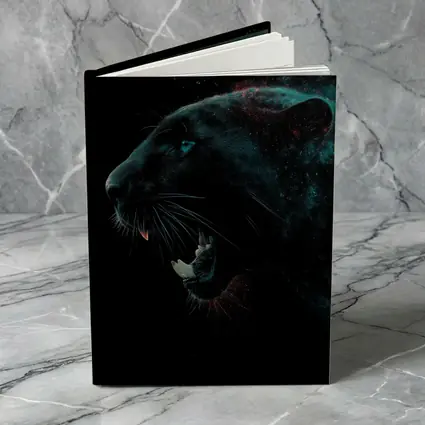 Black Panther Roaring Dark Cosmic Background