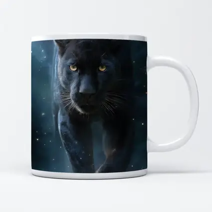 Black Panther Walking Through Mystic Night