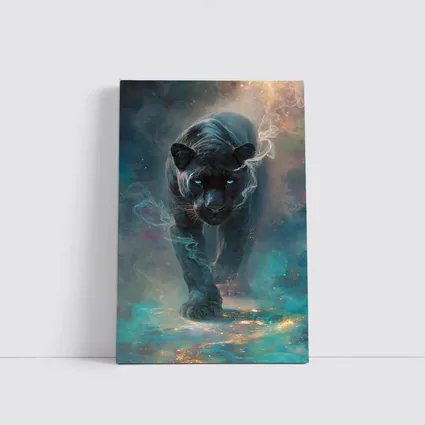 Black Panther Glowing Eyes Cosmic Smoke