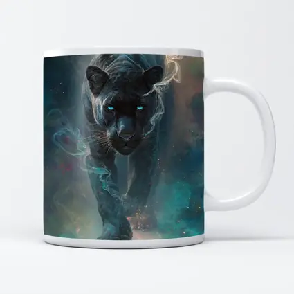 Black Panther Glowing Eyes Cosmic Smoke