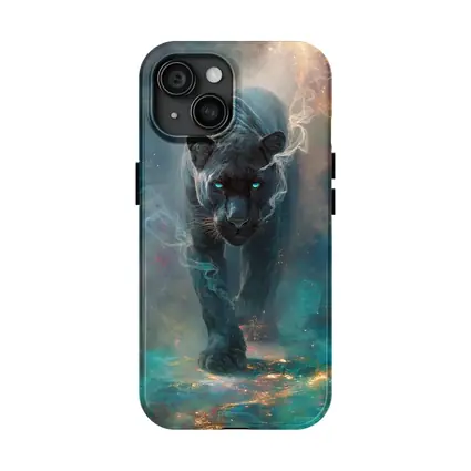 Black Panther Glowing Eyes Cosmic Smoke