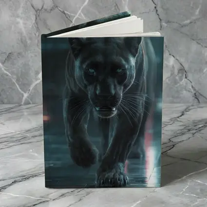 Black Panther Walking Futuristic Neon Environment