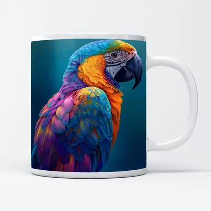 Colorful Macaw Parrot On Teal Background