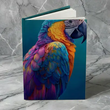 Colorful Macaw Parrot On Teal Background