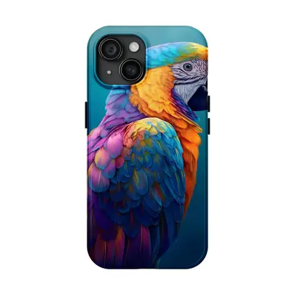 Colorful Macaw Parrot On Teal Background