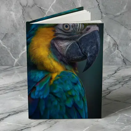 Blue Yellow Macaw Parrot Dark Background
