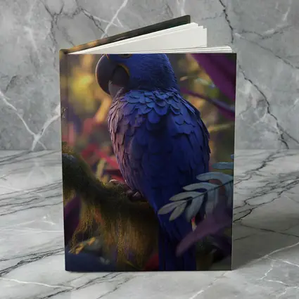 Hyacinth Macaw Perched In Tropical Jungle
