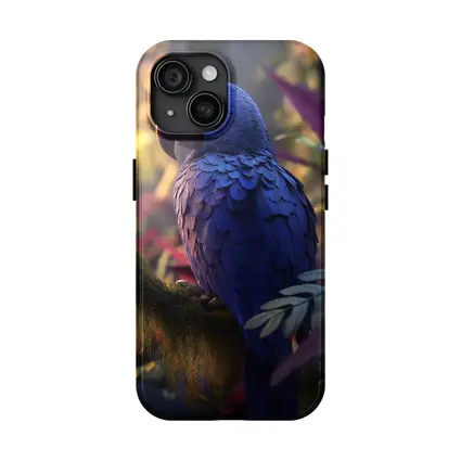 Hyacinth Macaw Perched In Tropical Jungle