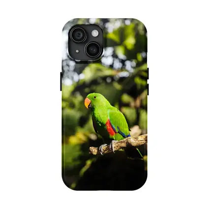 Green Eclectus Parrot Perched on Branch