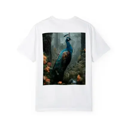 Peacock Standing In Misty Forest