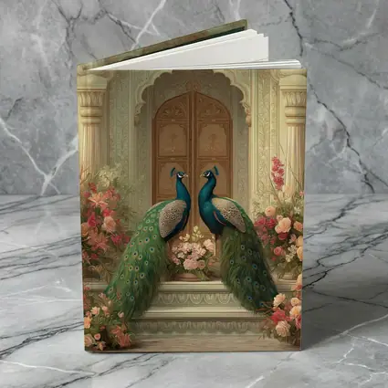 Two Peacocks Mughal Arch Floral Garden