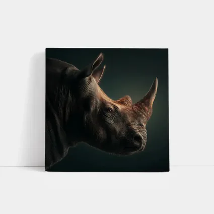 Rhinoceros Portrait Dark Studio Background