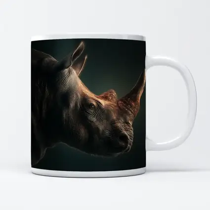 Rhinoceros Portrait Dark Studio Background