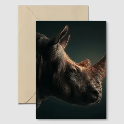 Rhinoceros Portrait Dark Studio Background