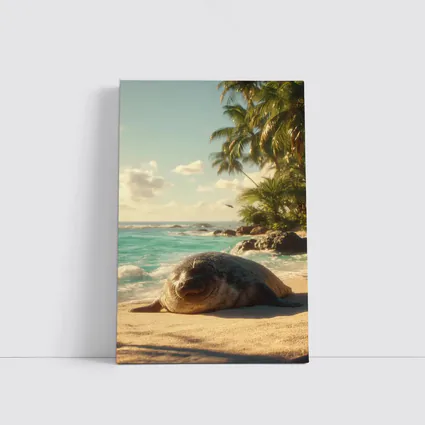 Seal Pup Resting on Tropical Beach Shore