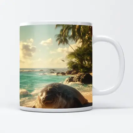 Seal Pup Resting on Tropical Beach Shore
