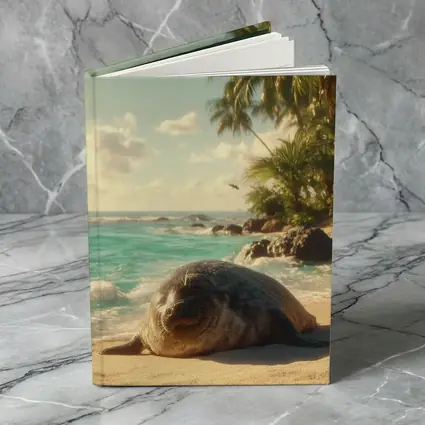 Seal Pup Resting on Tropical Beach Shore