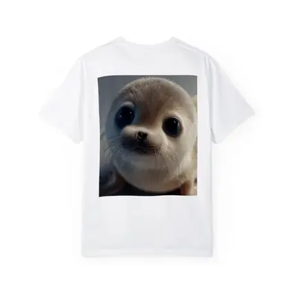 Cute Baby Seal Pup Gray Background