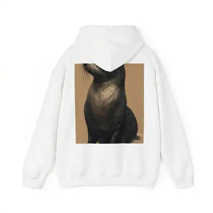 Young Fur Seal Sketch on Beige Background