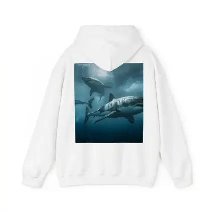 Great White Sharks Swimming Deep Blue Ocean