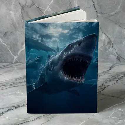 Great White Shark Open Jaws Deep Ocean