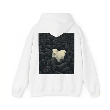 White Sheep Standing Out Dark Flock