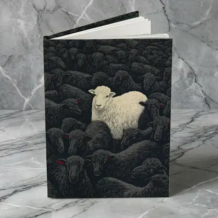 White Sheep Standing Out Dark Flock