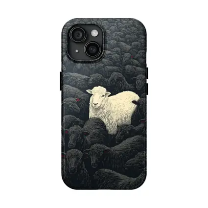 White Sheep Standing Out Dark Flock