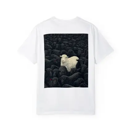 White Sheep Standing Out Dark Flock