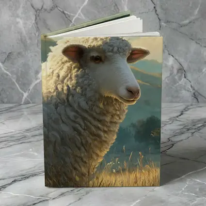 Woolly Sheep Portrait Golden Meadow Hills