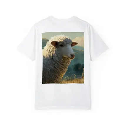 Woolly Sheep Portrait Golden Meadow Hills