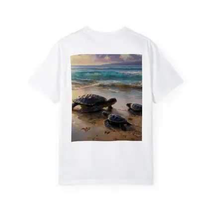 Sea Turtles Walking on Sunny Beach Shore