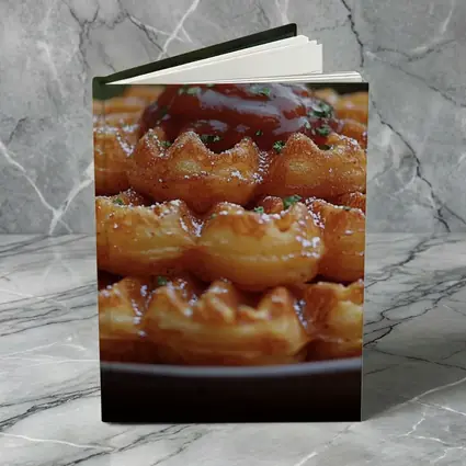 Stacked Waffles With Tomato Sauce Plate