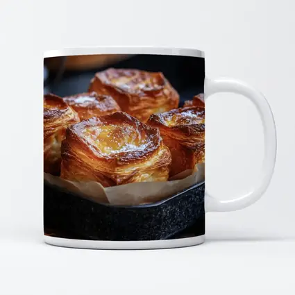 Golden Flaky Pastries In Dark Baking Pan