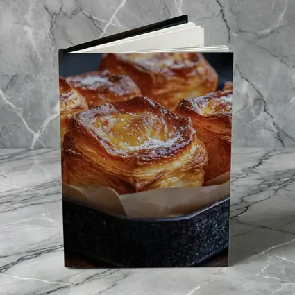 Golden Flaky Pastries In Dark Baking Pan