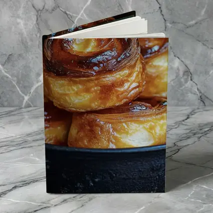 Golden Glazed Pastry Rolls Cast Iron Pan