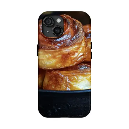 Golden Glazed Pastry Rolls Cast Iron Pan
