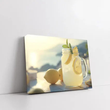 Lemonade Mason Jar Sunny Coastal Setting