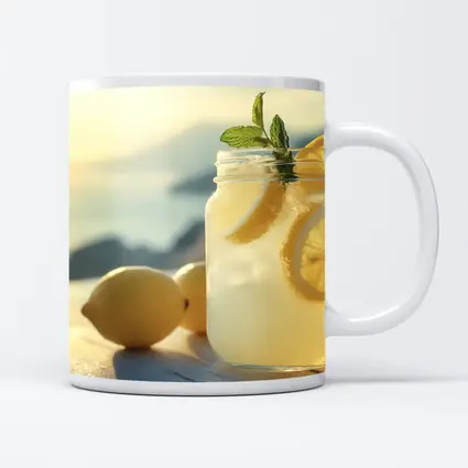 Lemonade Mason Jar Sunny Coastal Setting
