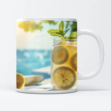 Lemonade Mason Jar Mint Summer Beach