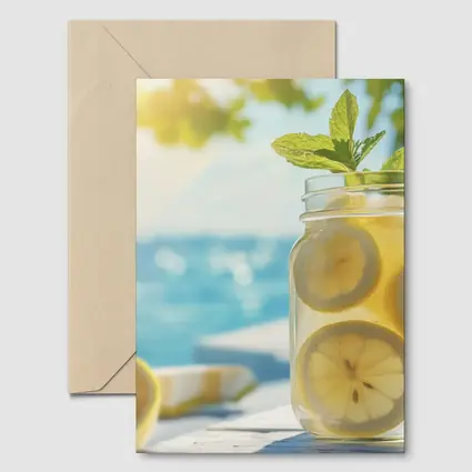 Lemonade Mason Jar Mint Summer Beach