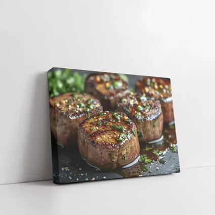 Grilled Filet Mignon Steaks With Herb Garnish