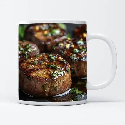 Grilled Filet Mignon Steaks With Herb Garnish