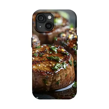 Grilled Filet Mignon Steaks With Herb Garnish