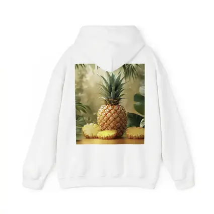 Fresh Pineapple Slices Tropical Green Leaves
